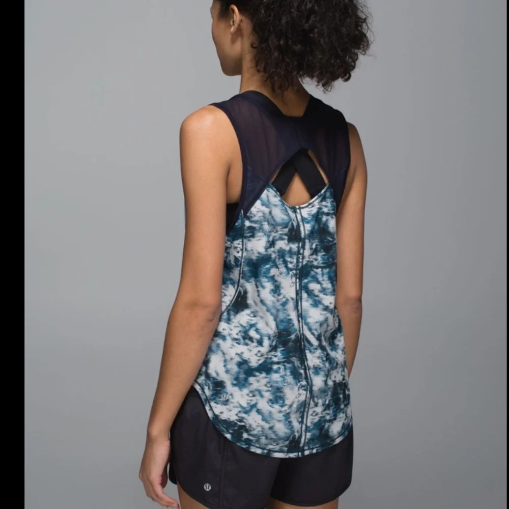 LULULEMON Blue Mesh Performance Tank Top XS